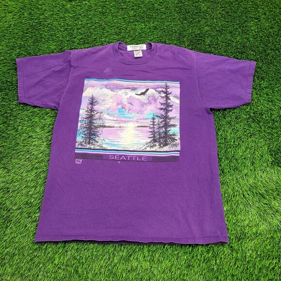 Vintage 1991 Seattle Shirt L/XL 22x29 USA - Picture 1 of 16